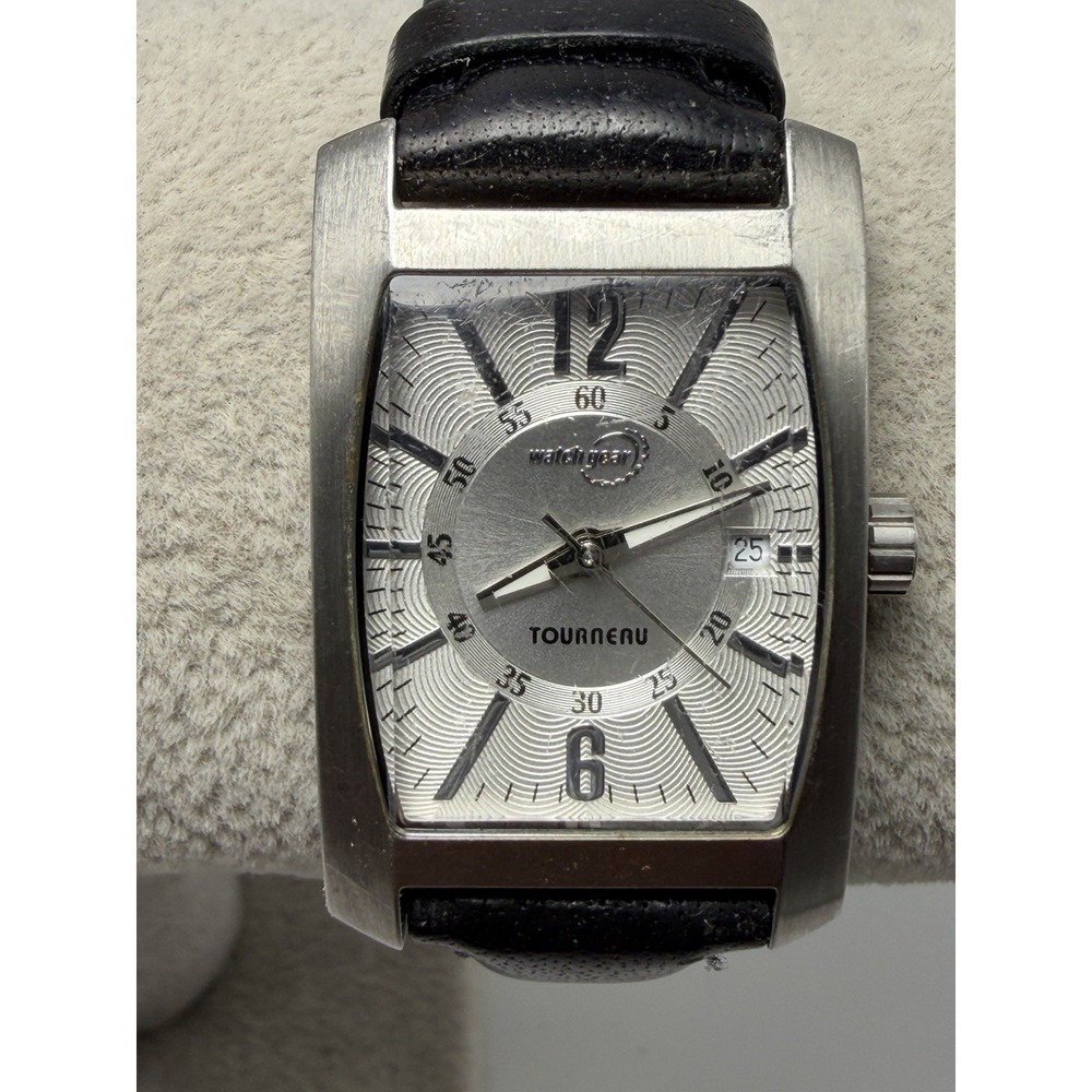 Scratched Tourneau Watch Gear New Battery Unisex Tank Watch 23MM 6.75" Leather